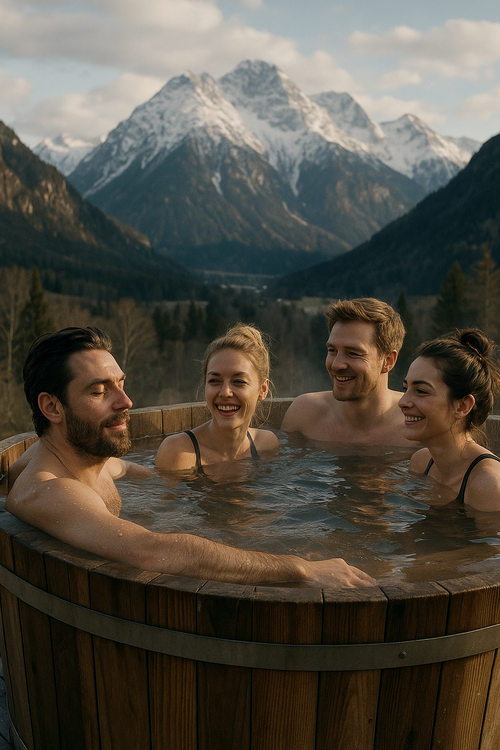 Mountainside Hot Tub Relaxation